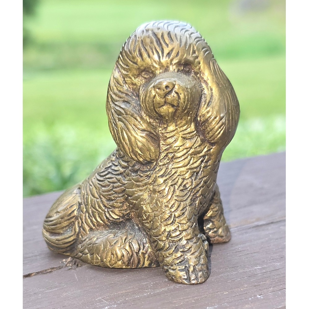 Vintage Solid‎ Brass Poodle Figurine – Mid-Century Dog Statue